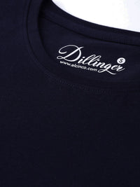 DILLINGER Women Navy Blue Oversized Cotton Pure Cotton T-shirt with Printed Detail