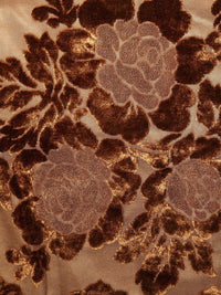 HOSTA HOMES Brown Set of 5 Floral Embossed Velvet Square Cushion Covers