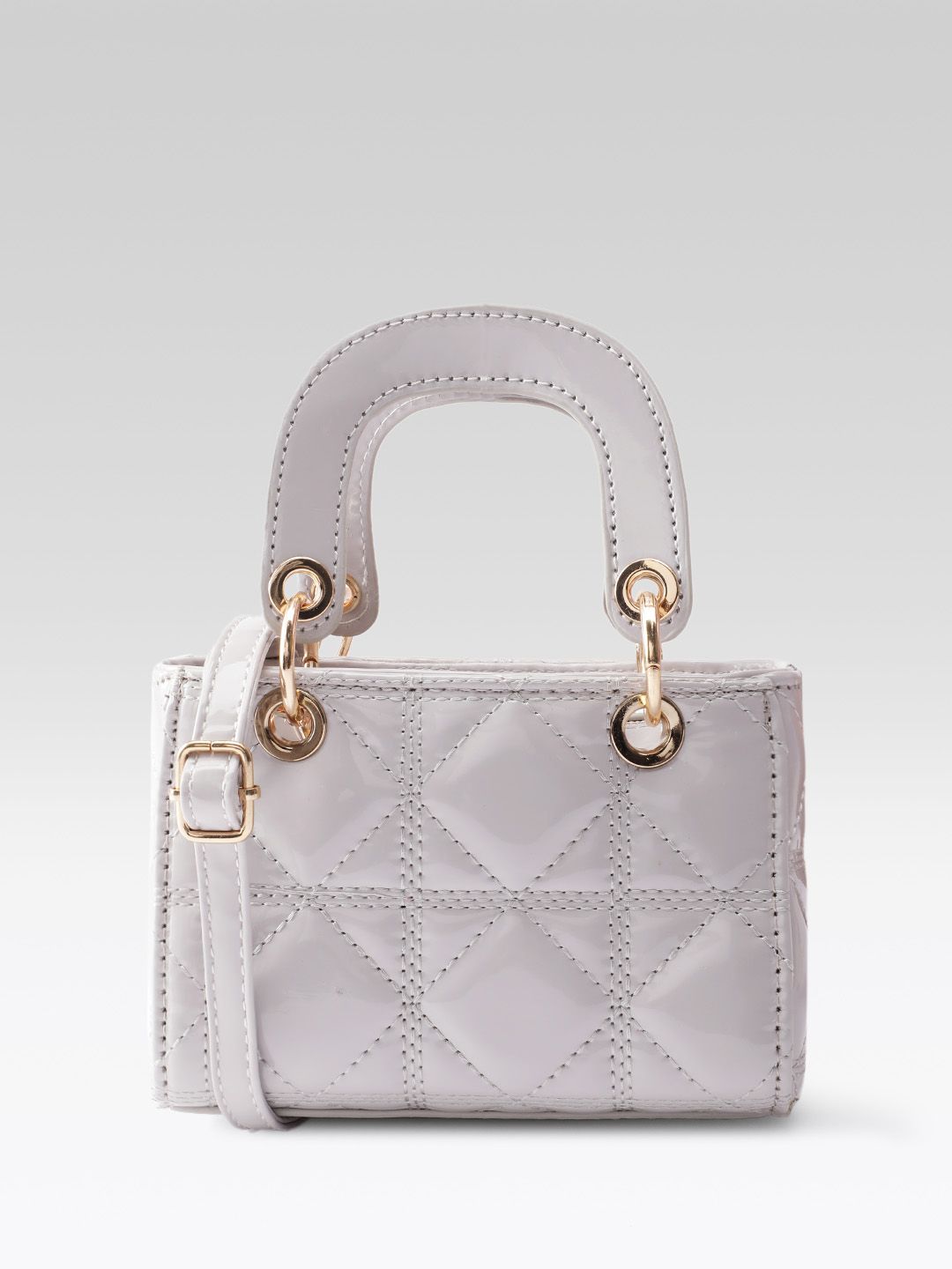 DressBerry Quilted Handheld Bag with Detachable Sling Strap