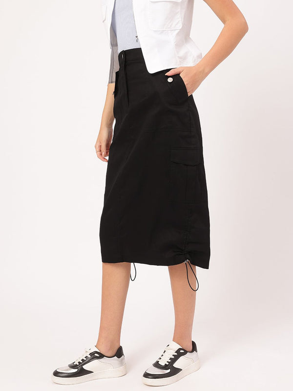 DressBerry Streetwear Sophistication Parachute Cargo Straight Skirt