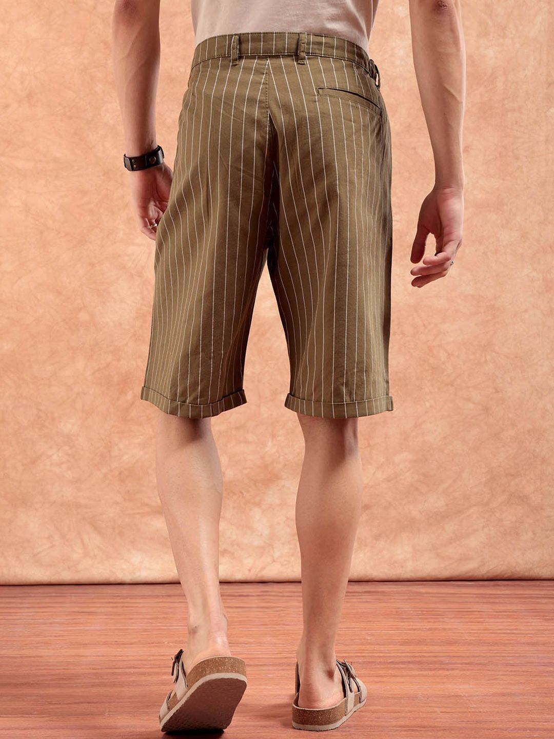 The Indian Garage Co Men Striped Loose Fit Technology Shorts