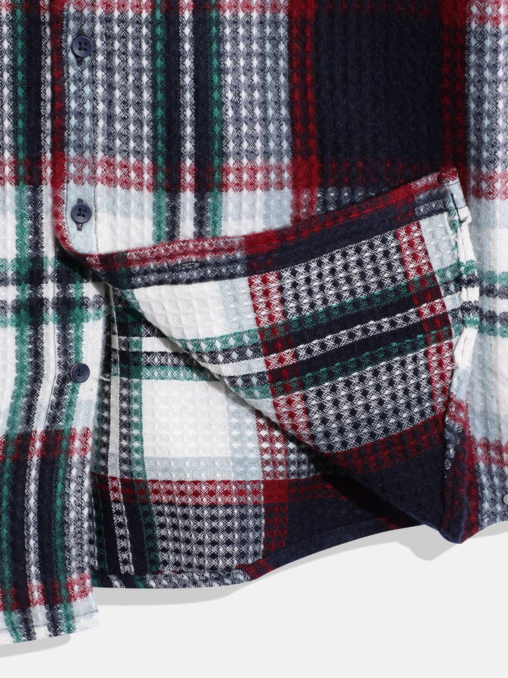 Monte Carlo Boys Acrylic Tartan Checked Textured Casual Shirt