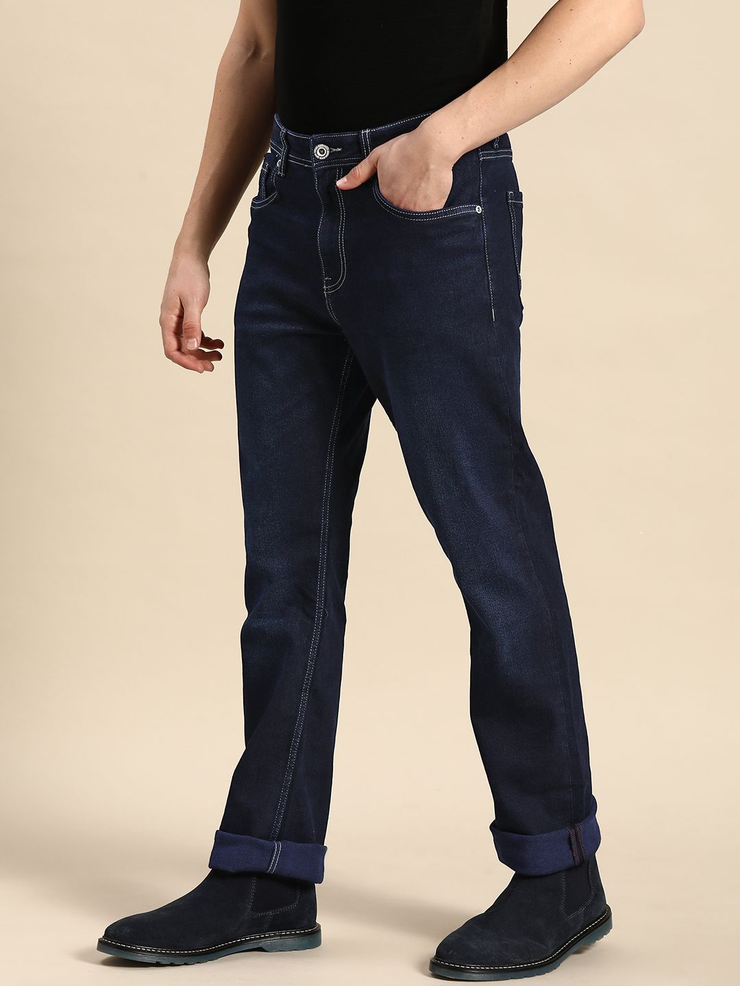 Menjadi Lelaki Manusia Bootcut Regangan Seluar jeans