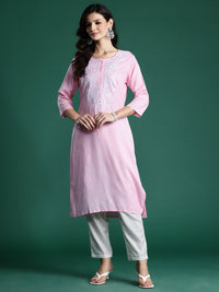 Indo Era Floral Embroidered Thread Work Kurta
