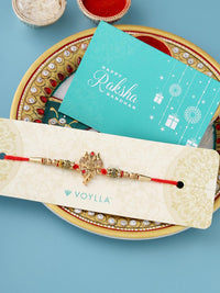 Voylla Designer Ganesha Rakhi with Roli Chaawal Pack