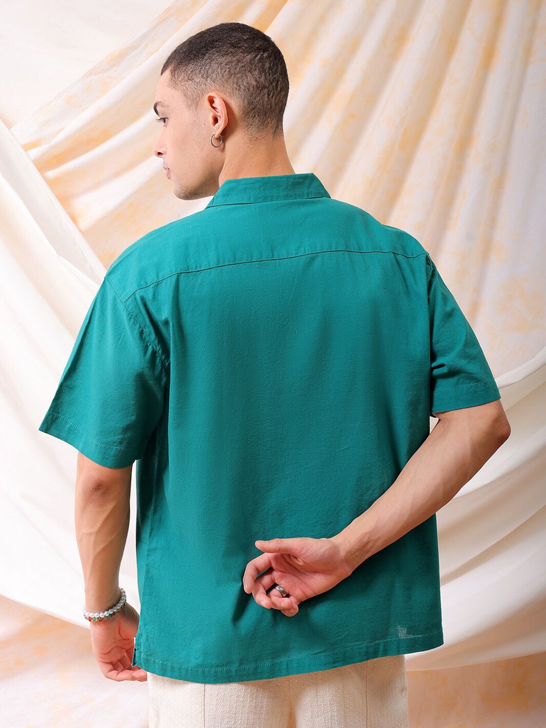 The Indian Garage Co Men Relaxed Fit Embroidery Resortwear Shirt