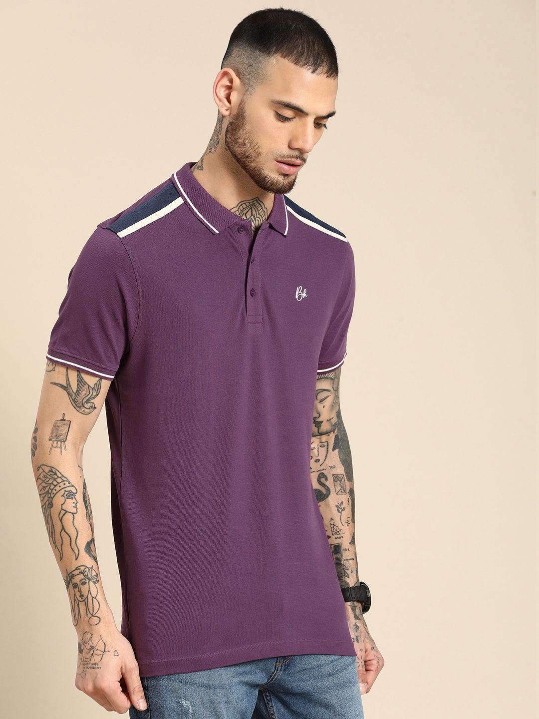Menjadi t-shirt kapas polo manusia polo manusia