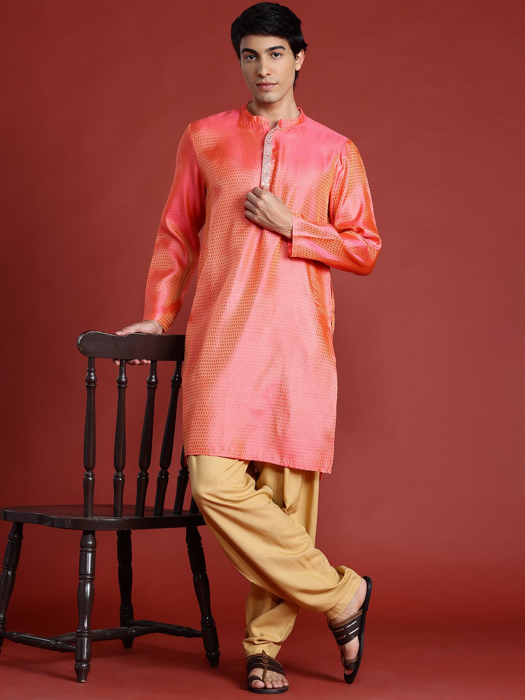 Anouk Woven Designed Kurta & Dhoti Pants Set