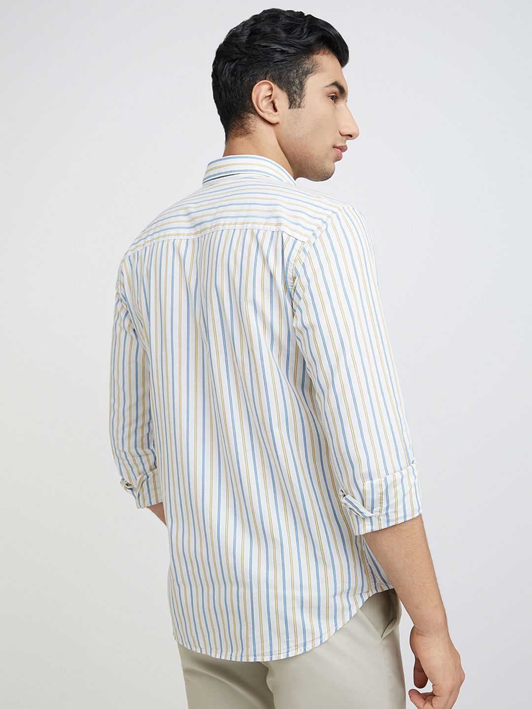 Park Avenue Men Pure Cotton Slim Fit Opaque Striped Casual Shirt
