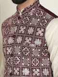 SOJANYA LUXE Jaket Nehru Kolar Mandarin Sulam Lelaki