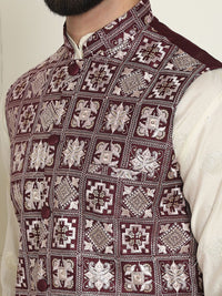 SOJANYA LUXE Jaket Nehru Kolar Mandarin Sulam Lelaki