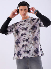 The Indian Garage Co Men Tie and Dye Round Neck Oversized T-shirt