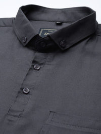 DENNISON Men Grey Smart Slim Fit Polo Shirt