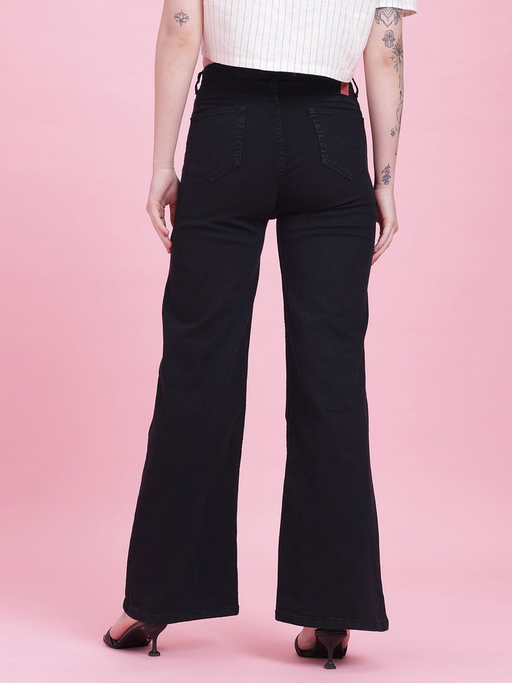 DressBerry Women Mid-Rise Wide Leg Stretchable Jeans