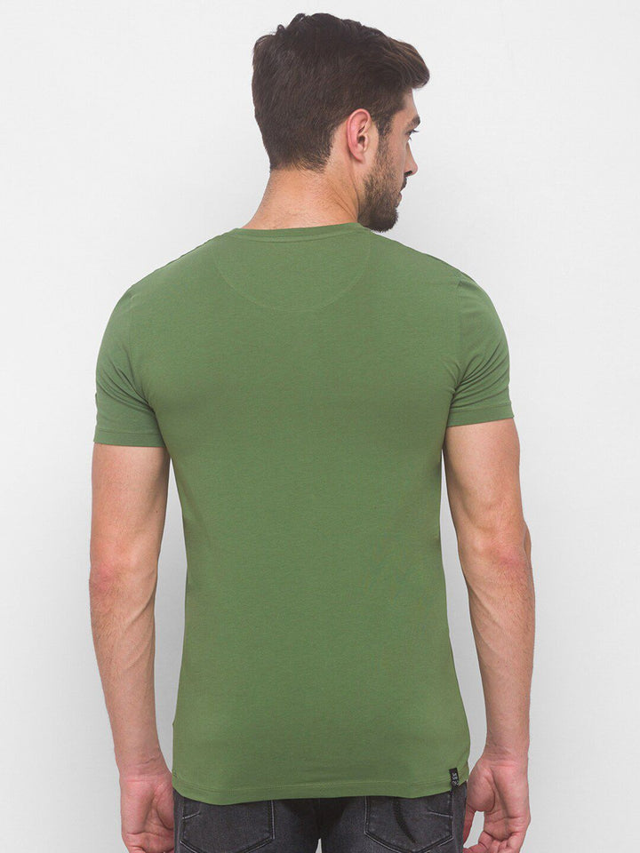Being Human Men Green Typography Printed T-shirt