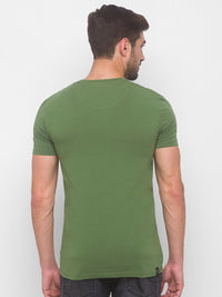 Being Human Men Green Typography Printed T-shirt