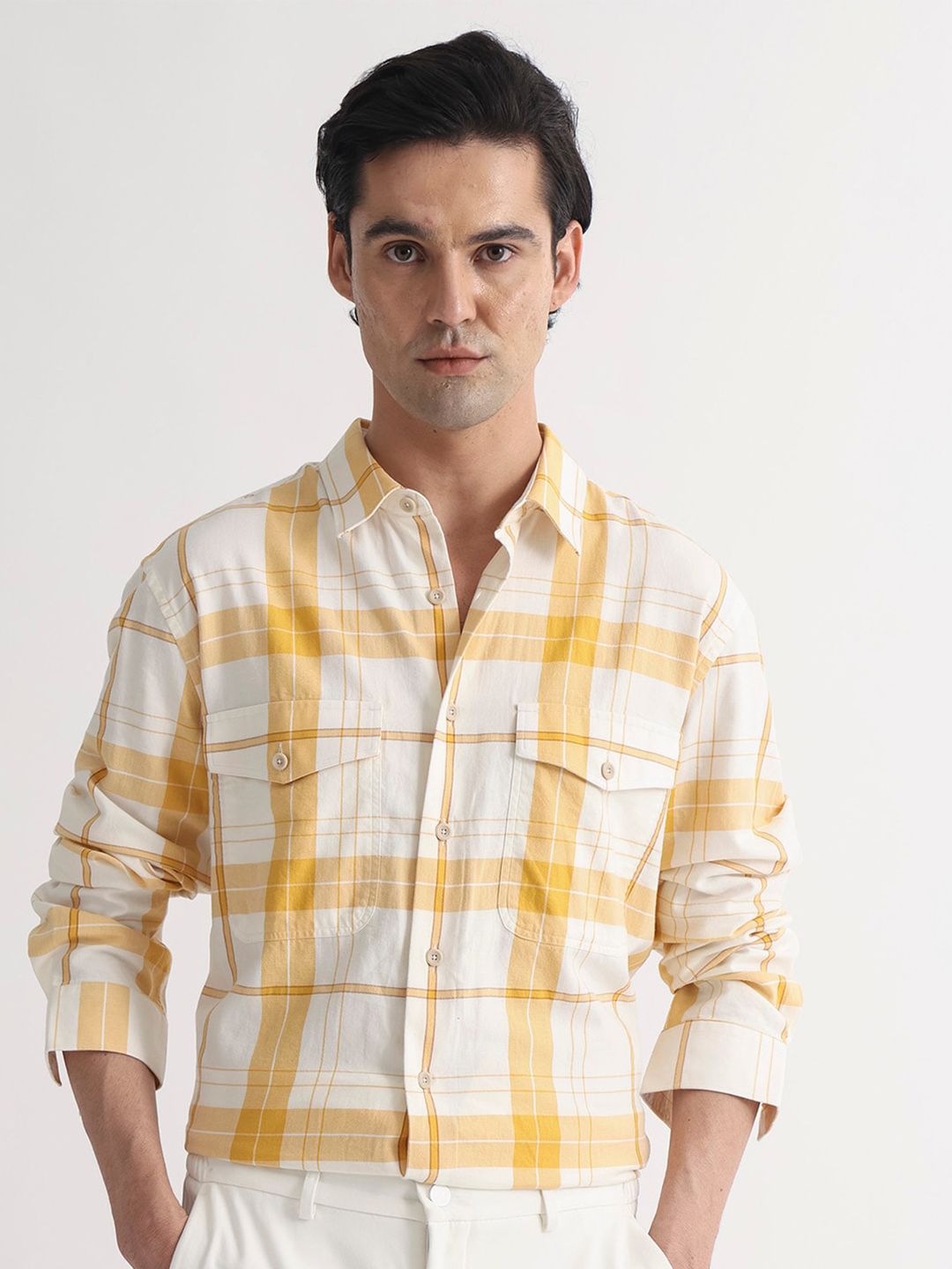 RARE RABBIT Men Bern Tartan Checked Slim Fit Shirt