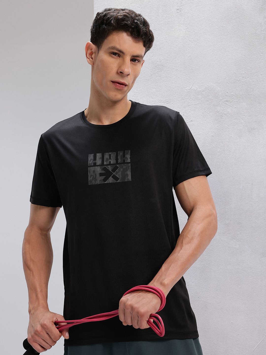 HRX by Hrithik Roshan Brand Logo Print Rapid-Dry Training T-shirt