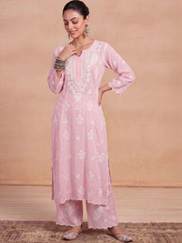 House of Chikankari Women Ethnic Motifs Embroidered Regular Chikankari Kurta with Palazzos