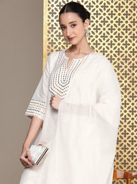 House of Pataudi Embroidered Beads and Stones Jashn Kurta with Palazzos & Dupatta