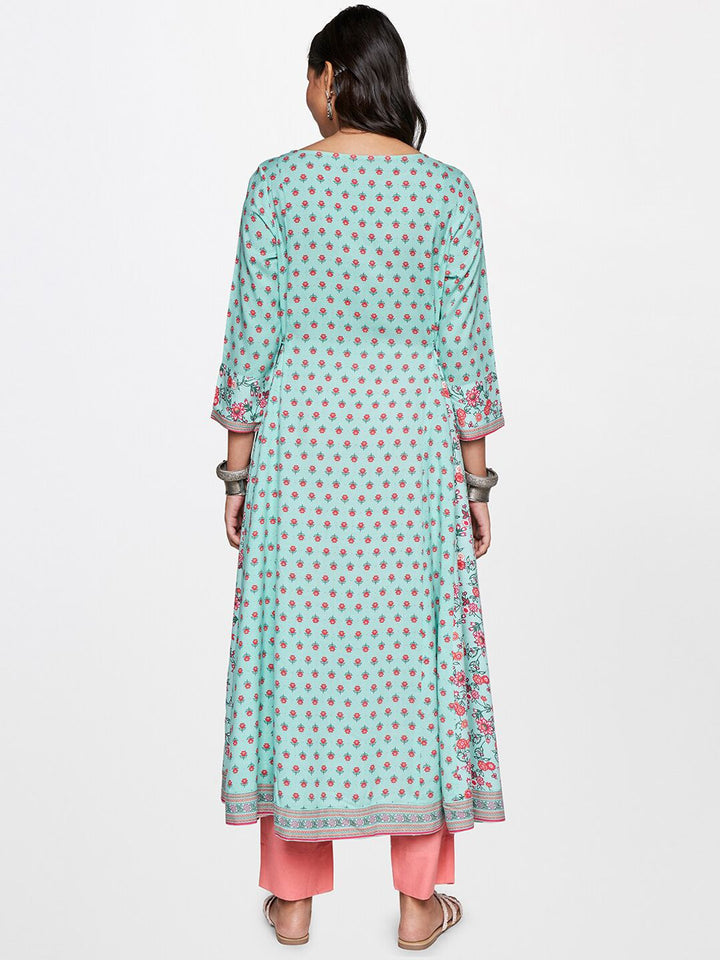 Global Desi Floral Printed Panelled Anarkali Kurta
