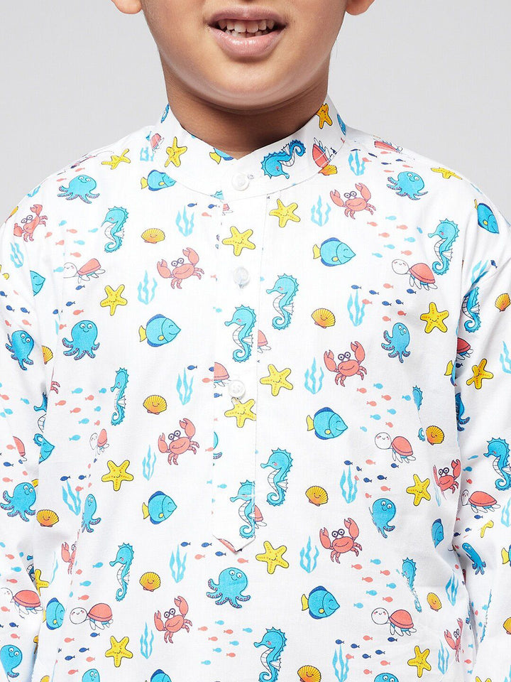 SOJANYA Boys Multicolored Printed Kurta