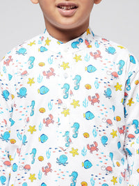 SOJANYA Boys Multicolored Printed Kurta