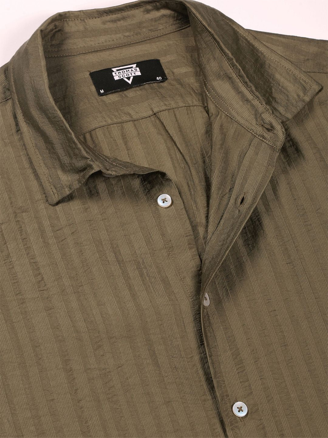 Thomas Scott Men Classic Slim Fit Opaque Casual Shirt