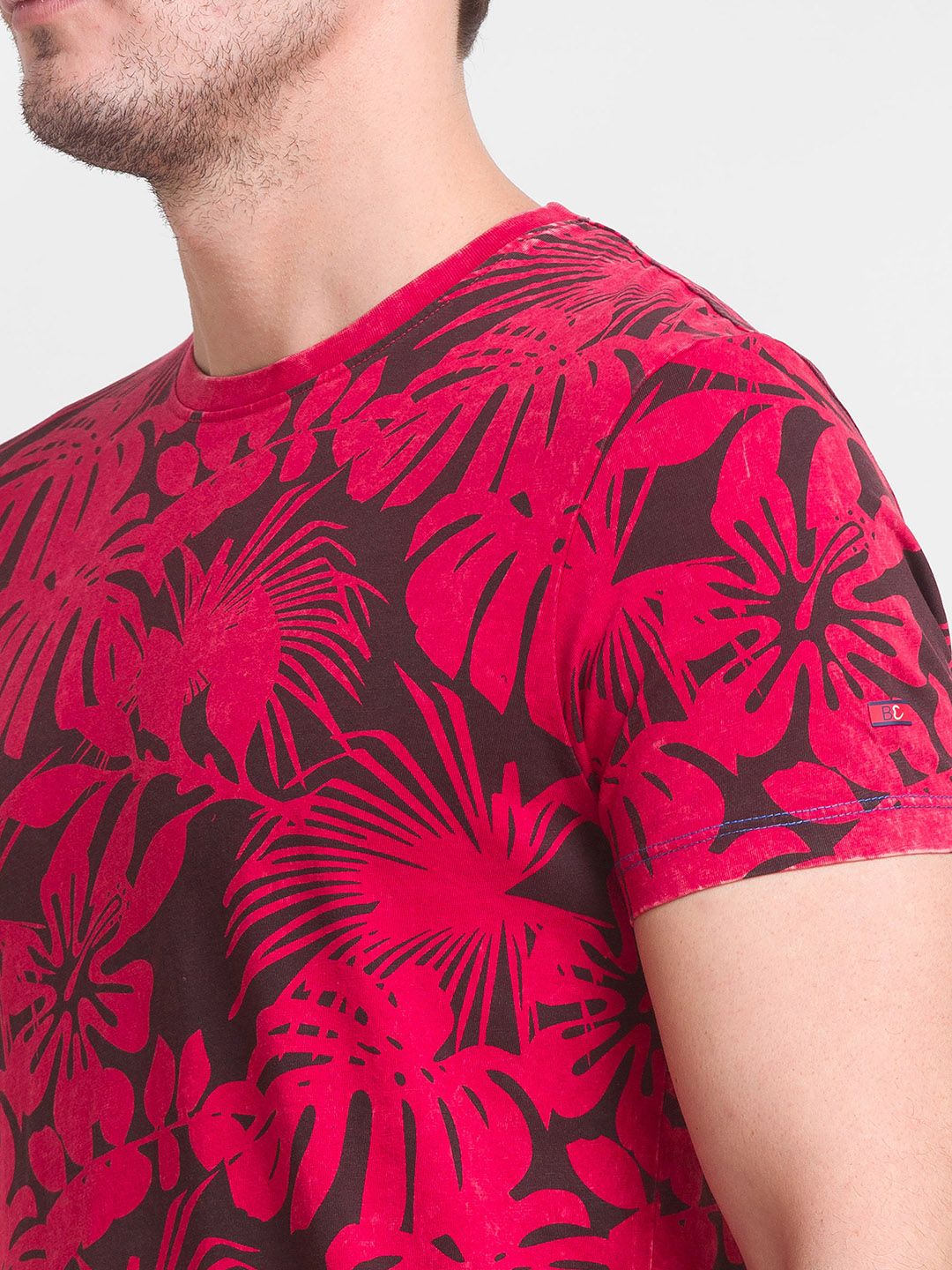 Being Human Men Red Printed Cotton  T-shirt