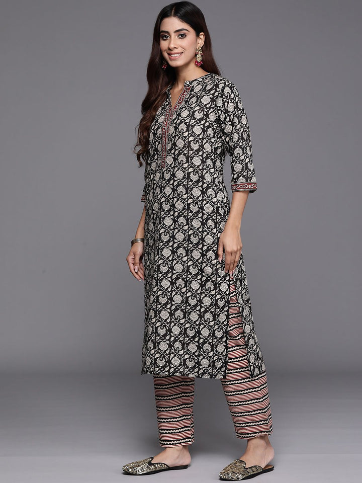 Libas Women Floral Printed Regular Pure Cotton Kurta with Palazzos & Dupatta