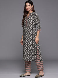 Libas Women Floral Printed Regular Pure Cotton Kurta with Palazzos & Dupatta