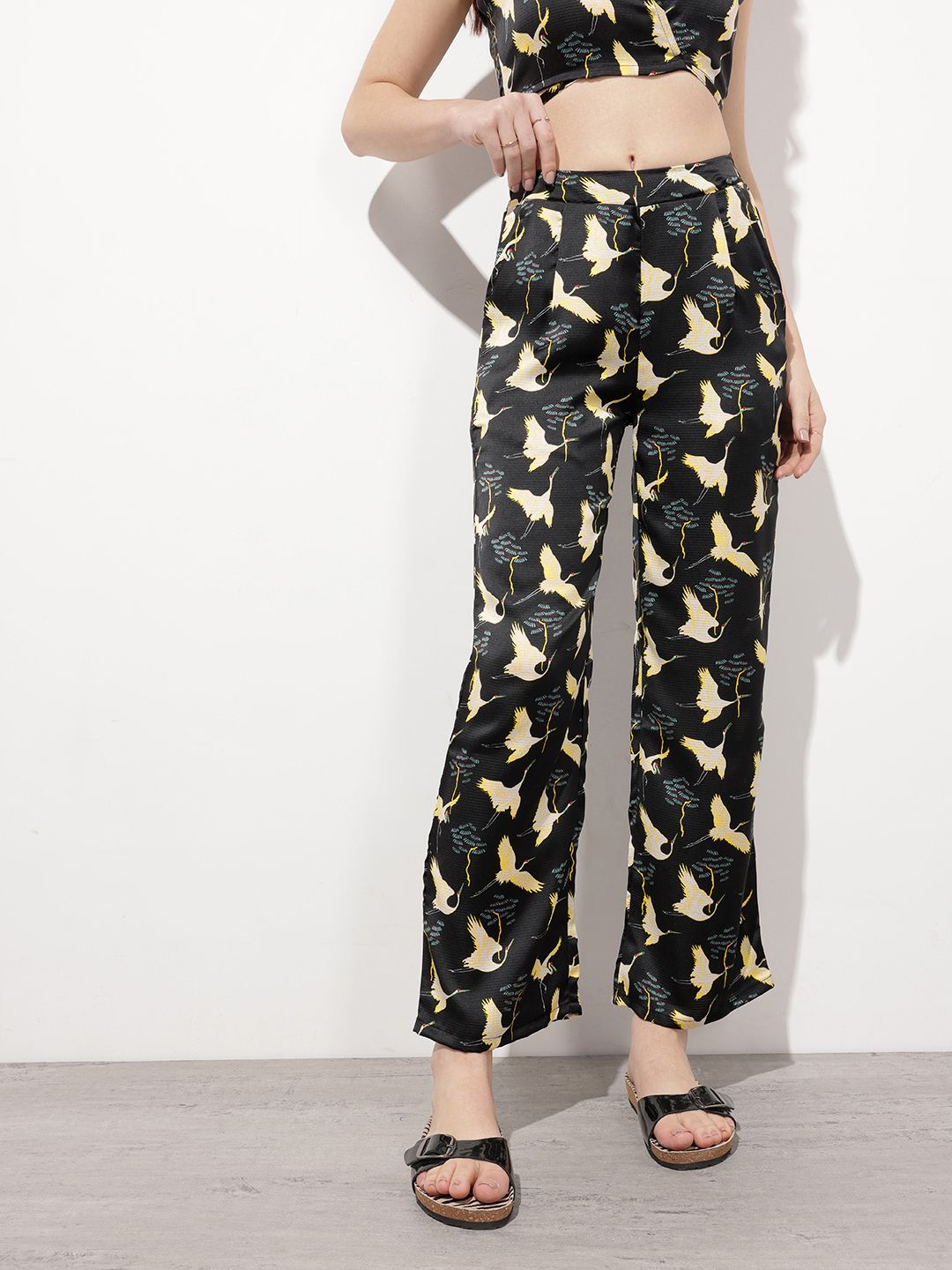 DressBerry Close To Nature Bird Printed Trousers