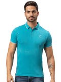 Being Human Men Blue Polo Collar Cotton T-shirt