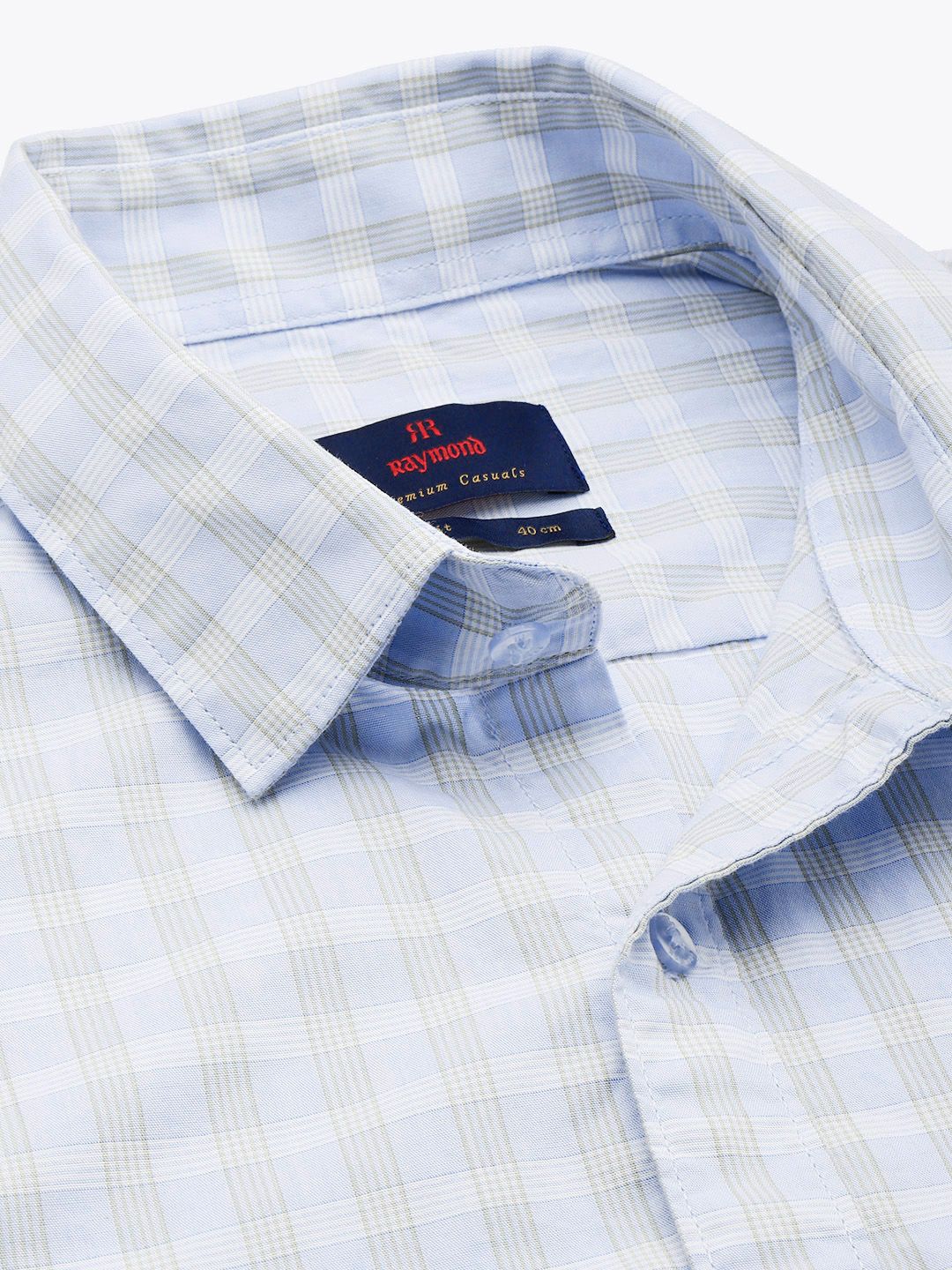 Raymond Pure Cotton Slim Fit Checked Casual Shirt
