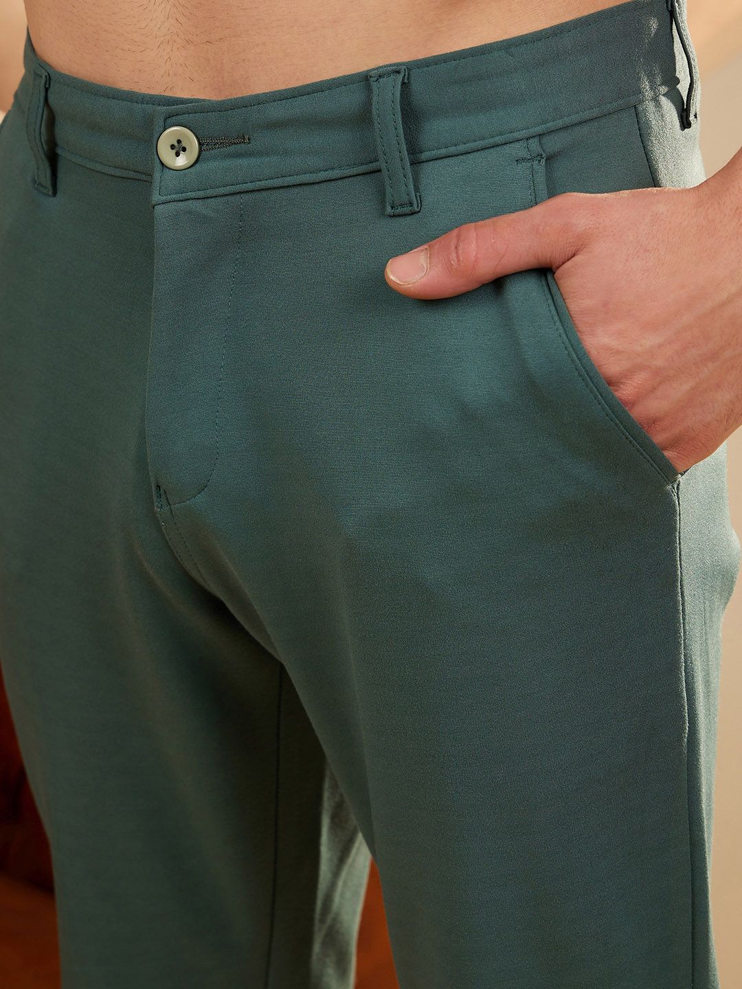 DENNISON Men Smart Tapered Fit Easy Wash Formal 4-Way Lycra Trouser