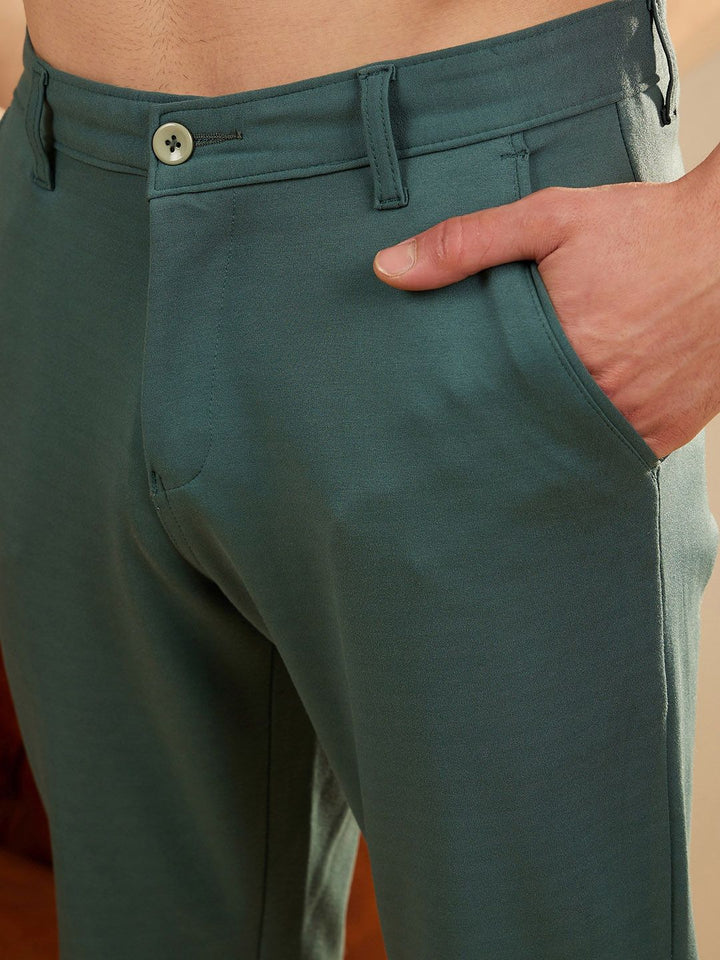 DENNISON Men Smart Tapered Fit Easy Wash Formal 4-Way Lycra Trouser