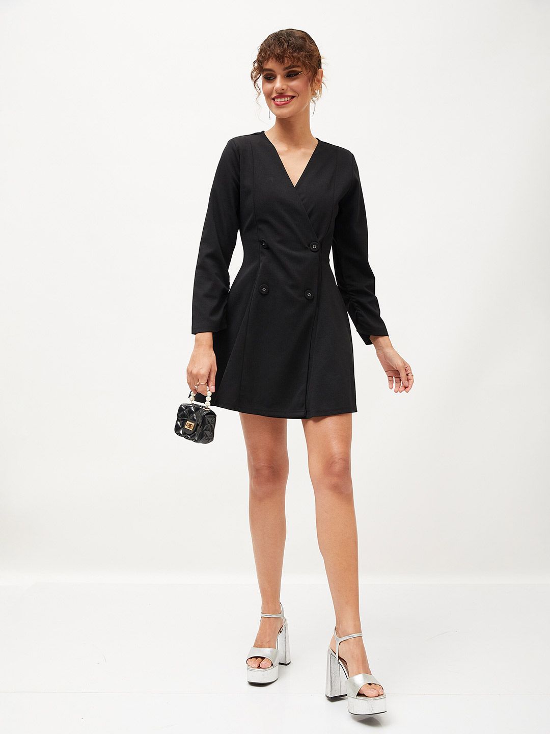 SASSAFRAS V-Neck A-Line Mini Dress