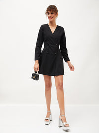 SASSAFRAS V-Neck A-Line Mini Dress