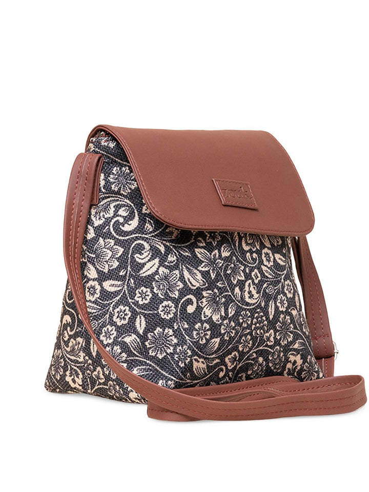 ZOUK Floral Printed Structured Sling Bag