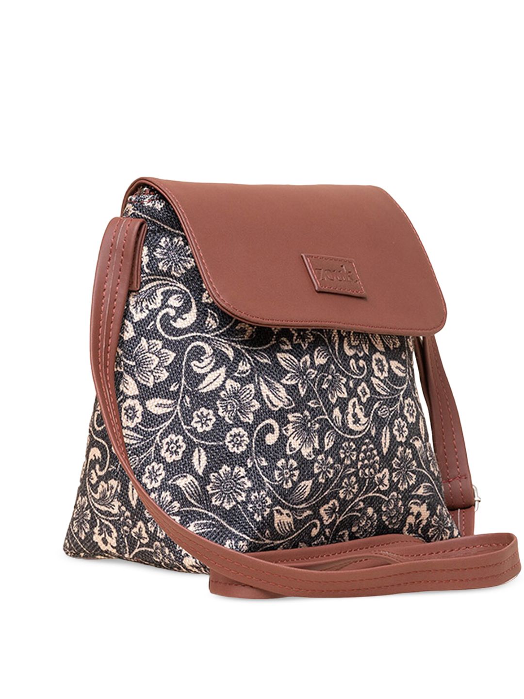 ZOUK Floral Printed Structured Sling Bag