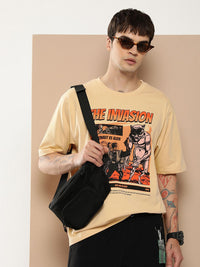 Difference of Opinion Men Graphic Printed Oversized T-shirt