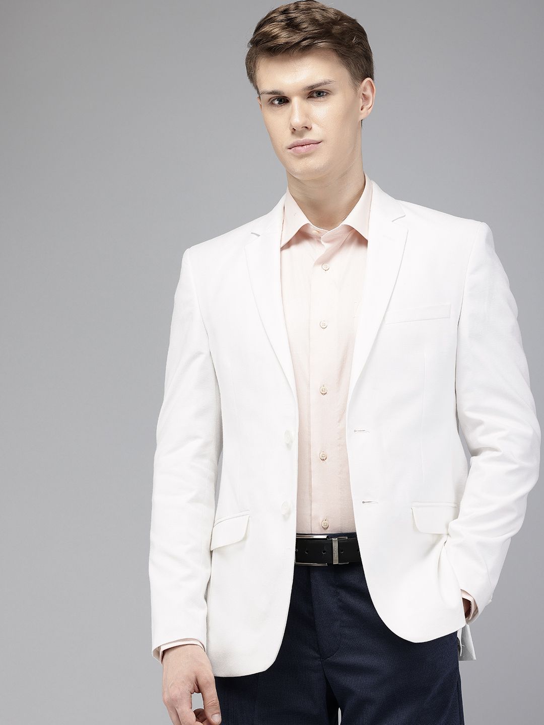 Park Avenue Notched Lapel Single Breasted Super Slim Fit Formal Blazer