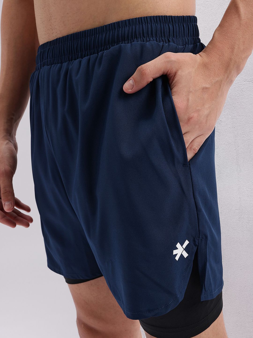 HRX by Hrithik Roshan Men Rapid-Dry Running Shorts with Inner Tights