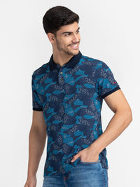 Being Human Floral Printed Polo Collar Cotton T-shirt