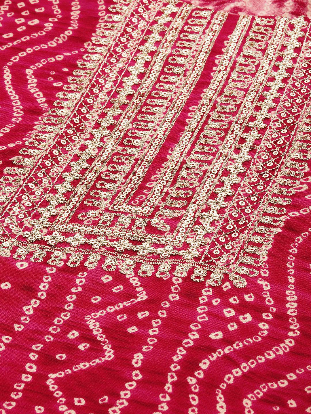 Anouk Wanita Bandhani Bercetak Thread Kerja kurta