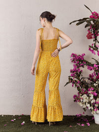 Berrylush Printed Shoulder Straps Basic Jumpsuit