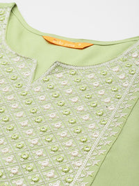 Indo Era Geometric Embroidered Mirror Work Kurta
