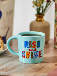 Chumbak Blue Printed Dishwasher &amp; Microwave selamat Ceramic Glossy Mug 300ml