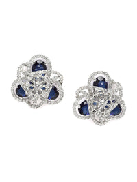 Karatcart perak bersalut zirkonia padu studs anting -anting