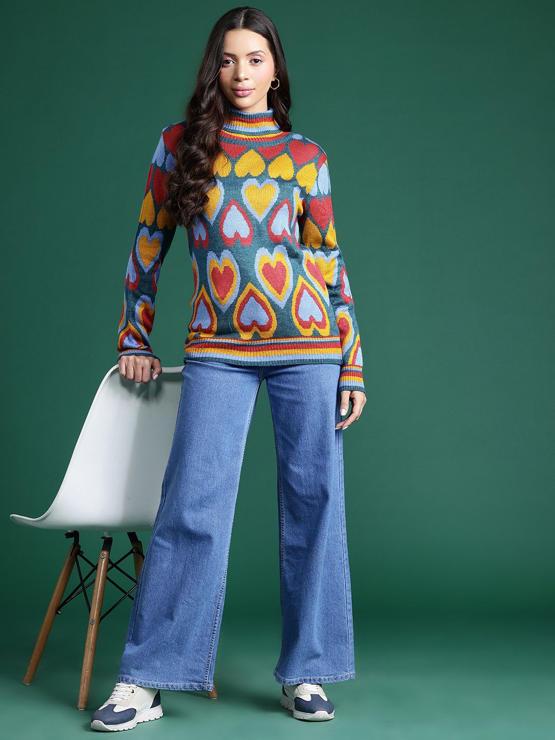 DressBerry Conversational Woven Design Pullover